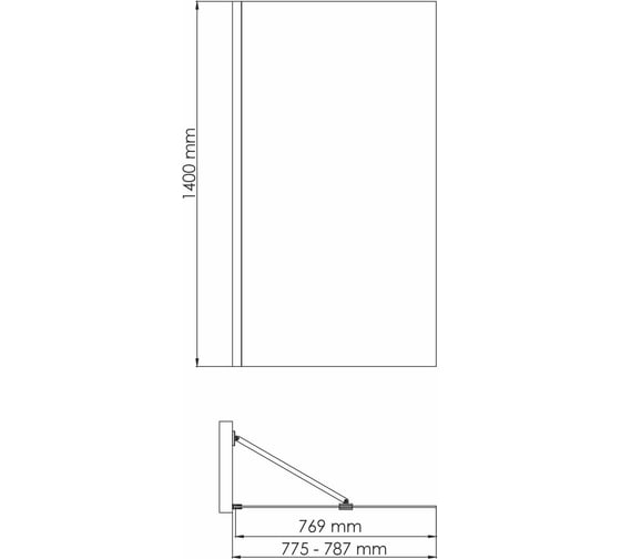 Стеклянная шторка WasserKRAFT Spree 14P01-80
