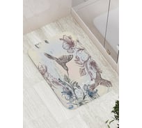 Коврик противоскользящий JoyArty "Райский сад для колибри" для ванной, сауны, бассейна, bath_17110