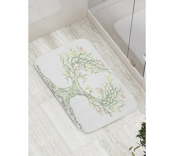 Коврик противоскользящий JoyArty "Дерево с птицами" для ванной, сауны, бассейна, bath_12120 1