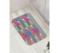 Коврик противоскользящий JoyArty "Плитка с цветочными узорами" для ванной, сауны, бассейна, bath_5246