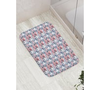 Коврик противоскользящий JoyArty "Фламинго в розовых цветах" для ванной, сауны, бассейна, bath_122814