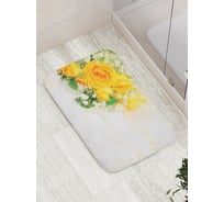Коврик противоскользящий JoyArty "Желтые розы и жемчуг" для ванной, сауны, бассейна, bath_55147