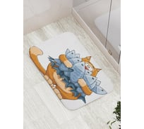 Коврик противоскользящий JoyArty "Кошачий букет" для ванной, сауны, бассейна, bath_15553