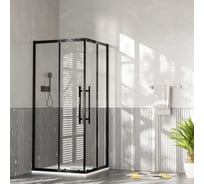 Ограждение душевое ESF-90D1+120D2-B черный Esbano ESOG-90D1-120D2-B