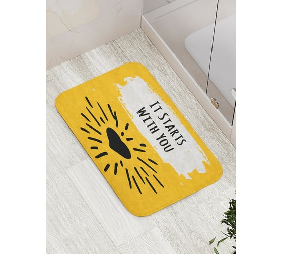 Коврик противоскользящий JoyArty "Это начинается с тобой" для ванной, сауны, бассейна, bath_16002