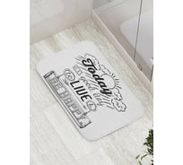 Коврик противоскользящий JoyArty "Будь счастлив" для ванной, сауны, бассейна, bath_11105