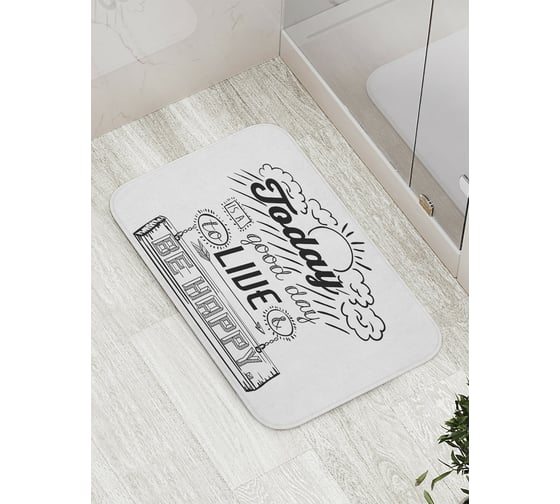 Коврик противоскользящий JoyArty "Будь счастлив" для ванной, сауны, бассейна, bath_11105 1