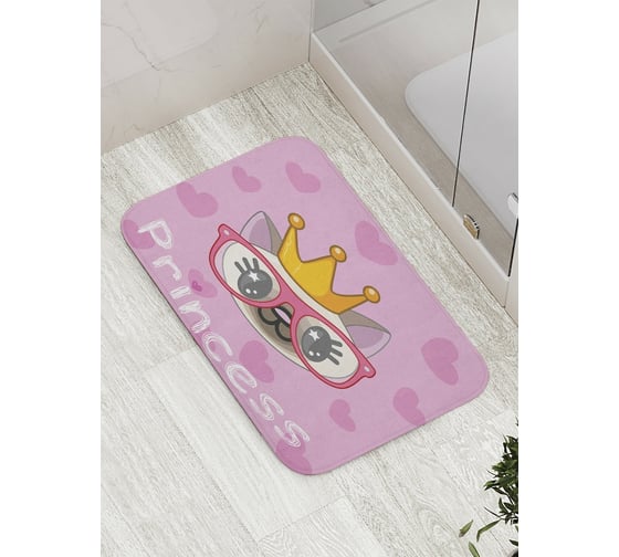 Коврик противоскользящий JoyArty "Милый кот в очках" для ванной, сауны, бассейна, bath_11984