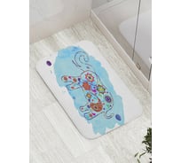 Коврик противоскользящий JoyArty "Таиланд, слон, пейсли" для ванной, сауны, бассейна, bath_8893