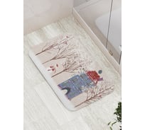 Коврик противоскользящий JoyArty "Снеговик во дворе" для ванной, сауны, бассейна, bath_78662