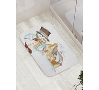 Коврик противоскользящий JoyArty "Снеговик и дом" для ванной, сауны, бассейна, bath_5756