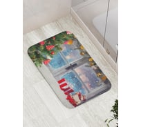 Коврик противоскользящий JoyArty "Новогоднее окно" для ванной, сауны, бассейна, bath_21495