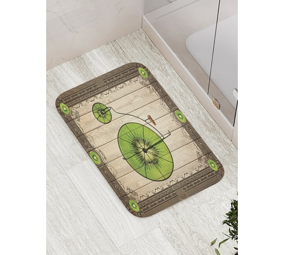 Коврик противоскользящий JoyArty "Велосипед-киви" для ванной, сауны, бассейна, bath_7471 1