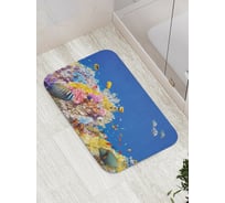 Коврик противоскользящий JoyArty "Радужная экзотика на дне" для ванной, сауны, бассейна, bath_14603