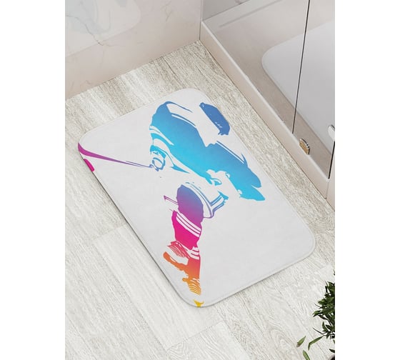 Коврик противоскользящий JoyArty "Хоккейный облик" для ванной, сауны, бассейна, bath_11502