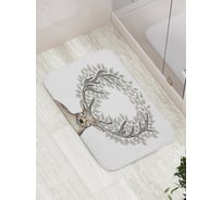 Коврик противоскользящий JoyArty "Рогатый олень с листьями" для ванной, сауны, бассейна, bath_15534
