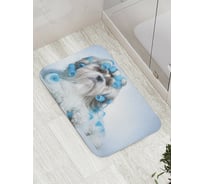 Коврик противоскользящий JoyArty "Собака с бигуди" для ванной, сауны, бассейна, bath_10665