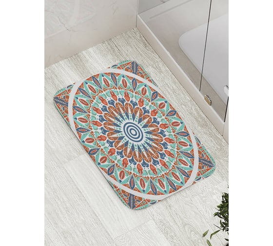 Коврик противоскользящий JoyArty "Орнамент с кругами" для ванной, сауны, бассейна, bath_12306 1