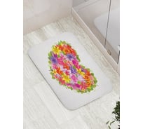 Коврик противоскользящий JoyArty "Сердце из цветов" для ванной, сауны, бассейна, bath_22902