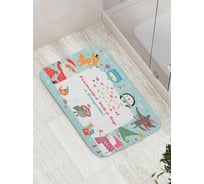 Коврик противоскользящий JoyArty "Лесное поздравление" для ванной, сауны, бассейна, bath_78641