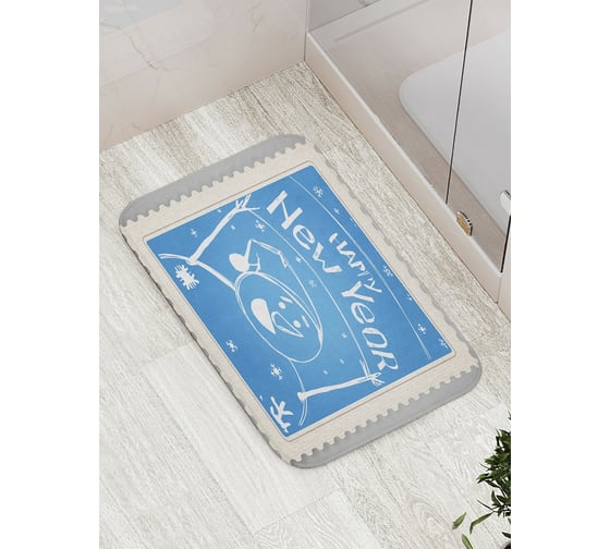 Коврик противоскользящий JoyArty "Радость снеговика" для ванной, сауны, бассейна, bath_378756 1