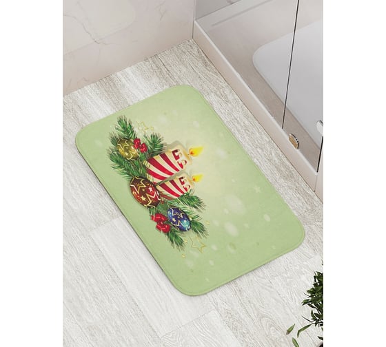 Коврик противоскользящий JoyArty "Свечи с игрушками" для ванной, сауны, бассейна, bath_78068 1