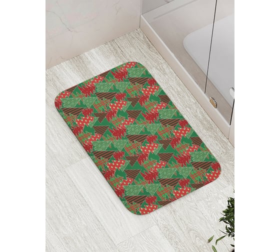 Коврик противоскользящий JoyArty "Украшенные елки" для ванной, сауны, бассейна, bath_52605 1