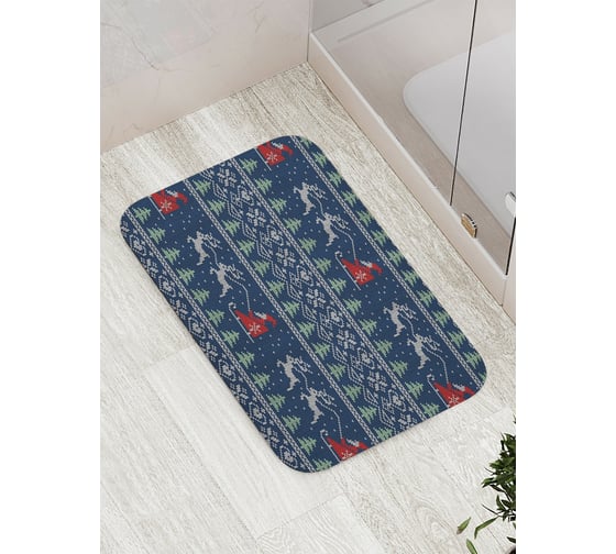 Коврик противоскользящий JoyArty "Санта в сказке" для ванной, сауны, бассейна, bath_5546 1