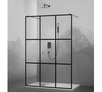 Душевая перегородка RGW 130x200 WA-018-B Чёрный/Прозрачное(Принт)/8 мм 35101813-84