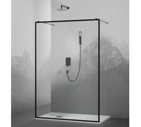 Душевая перегородка RGW 130x200 WA-017-B Чёрный/Прозрачное(Принт)/8 мм 35101713-84