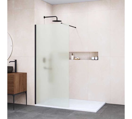 Душевая перегородка RGW 120x195 WA-002 B Чёрный/Матовое/6 мм (Easy) 35100212-24 1