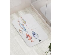 Коврик противоскользящий JoyArty "Хитрые рыбы" для ванной, сауны, бассейна, bath_21317