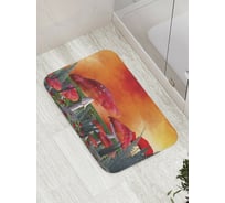 Коврик противоскользящий JoyArty "Опасные мухоморы" для ванной, сауны, бассейна, bath_12101