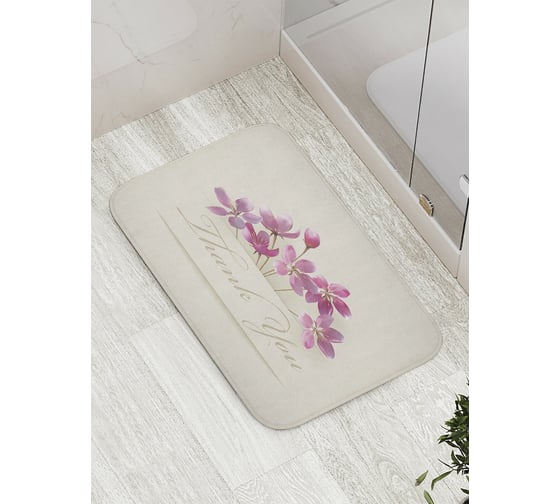 Коврик противоскользящий JoyArty "Цветочное спасибо" для ванной, сауны, бассейна, bath_9023 1