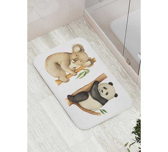 Коврик противоскользящий JoyArty "Коала и панда" для ванной, сауны, бассейна, bath_18132