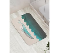 Коврик противоскользящий JoyArty "Кит и волны" для ванной, сауны, бассейна, bath_33544