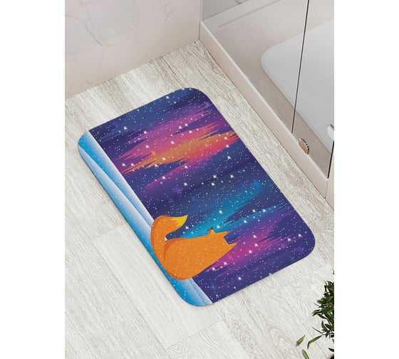 Коврик противоскользящий JoyArty "Лиса в снегу" для ванной, сауны, бассейна, bath_6638