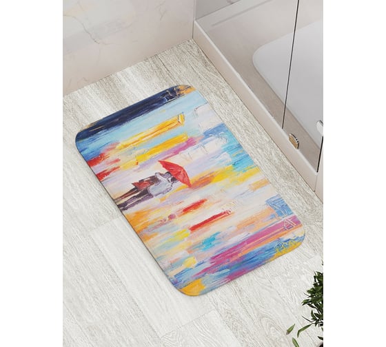 Коврик противоскользящий JoyArty "Дождевая радуга" для ванной, сауны, бассейна, bath_20511 1