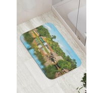 Коврик противоскользящий JoyArty "Тропические дома на реке" для ванной, сауны, бассейна, bath_16181