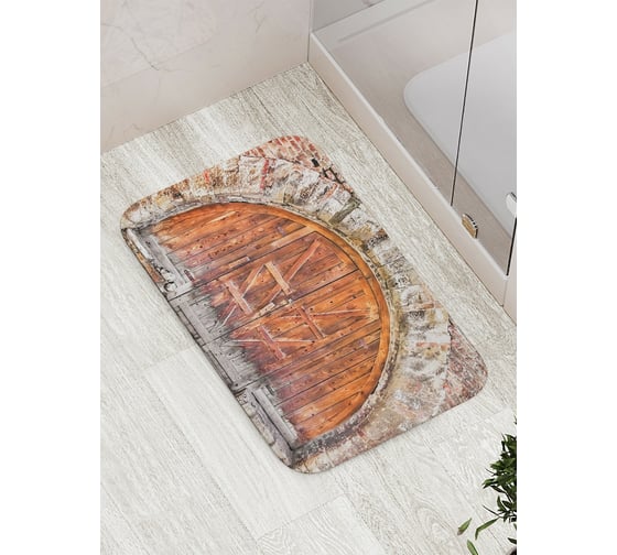 Коврик противоскользящий JoyArty "Дверь с декорациями" для ванной, сауны, бассейна, bath_16410