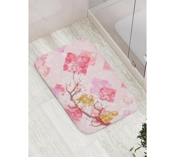 Коврик противоскользящий JoyArty "Обезьяны любуются цветами" для ванной, сауны, бассейна, bath_16273 1