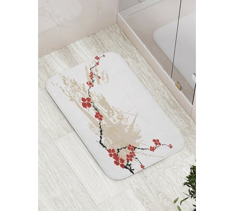 Коврик противоскользящий JoyArty "Ветка японской сакуры" для ванной, сауны, бассейна, bath_16262