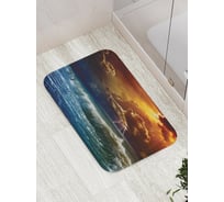 Коврик противоскользящий JoyArty "Волнистое море с молниями" для ванной, сауны, бассейна, bath_16306