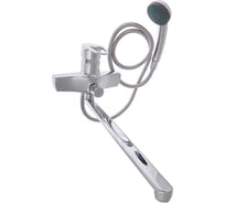 Смеситель для ванны СоюзКран с душем, прямой излив 40 см, керамический картридж 40 мм, хром, цинк SK08-P125 567-026