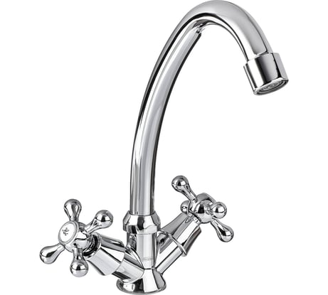 Смеситель для кухни СоюзКран поворотный излив 20 см, керамический кран-буксы 1/2, хром, цинк SK01-T204 567-063