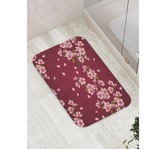 Коврик противоскользящий JoyArty "Цветки сакуры" для ванной, сауны, бассейна, bath_35593