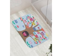 Коврик противоскользящий JoyArty "Совиное жилище" для ванной, сауны, бассейна, bath_3164