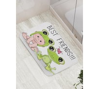 Коврик противоскользящий JoyArty "Лучшие друзья лягушки" для ванной, сауны, бассейна, bath_15267