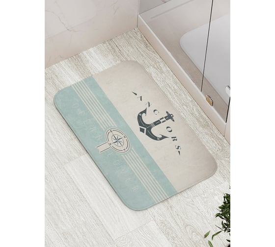Коврик противоскользящий JoyArty "Якорь обязателен" для ванной, сауны, бассейна, bath_3005 1