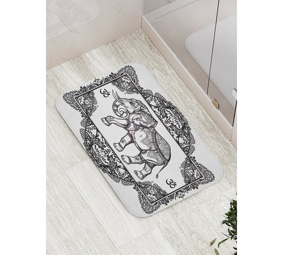Коврик противоскользящий JoyArty "Священный слон" для ванной, сауны, бассейна, bath_12634